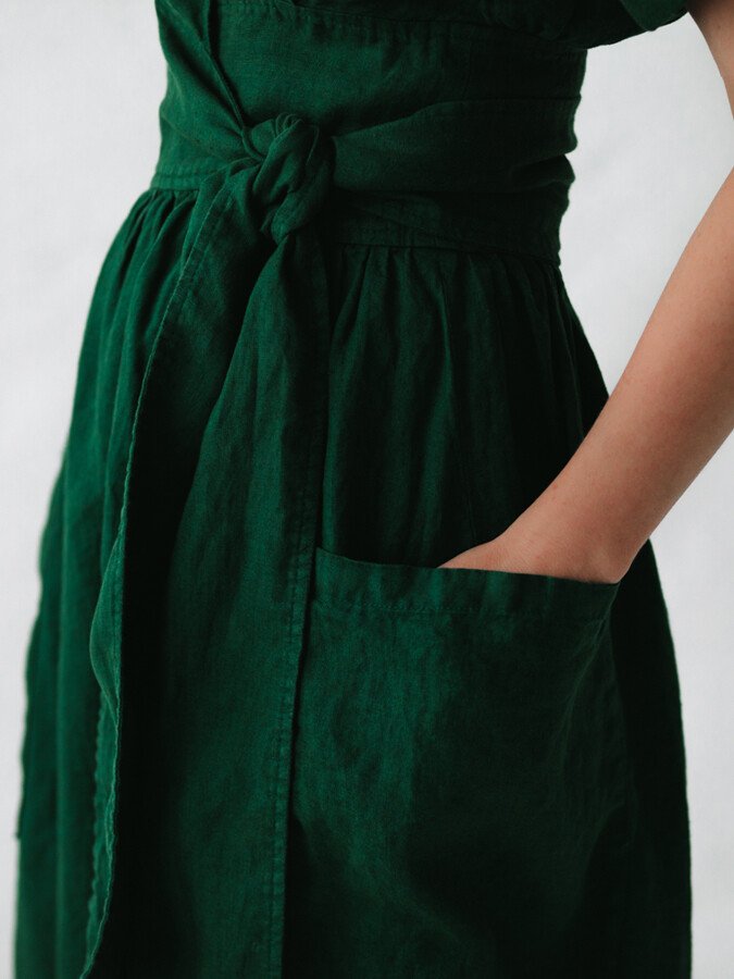 Fiala - Chique Linnen Vetersluiting Jurk