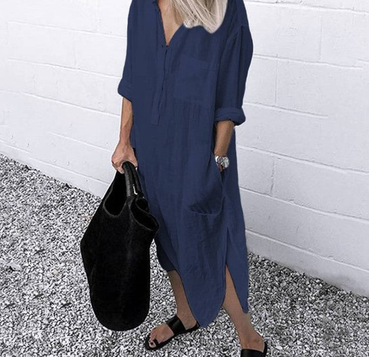Dames Shirtjurk – Katoen-Linnen Combinatie met Tijdloze Elegantie en Comfort