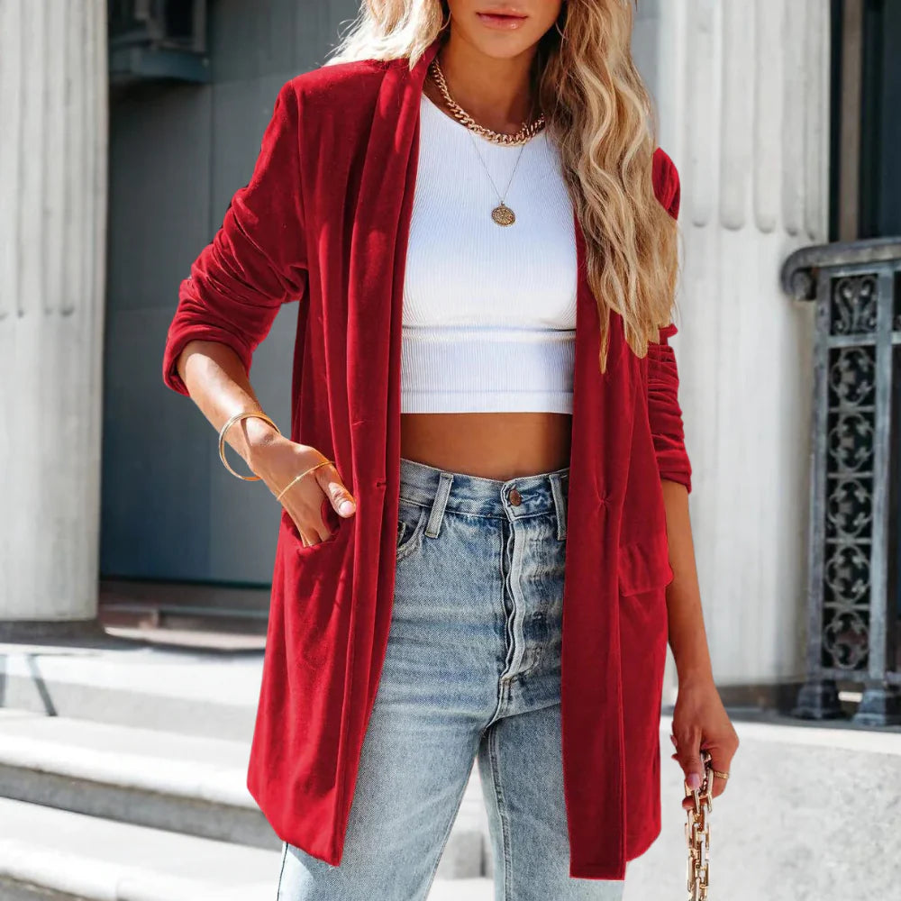 Fluwelen blazer voor dames
