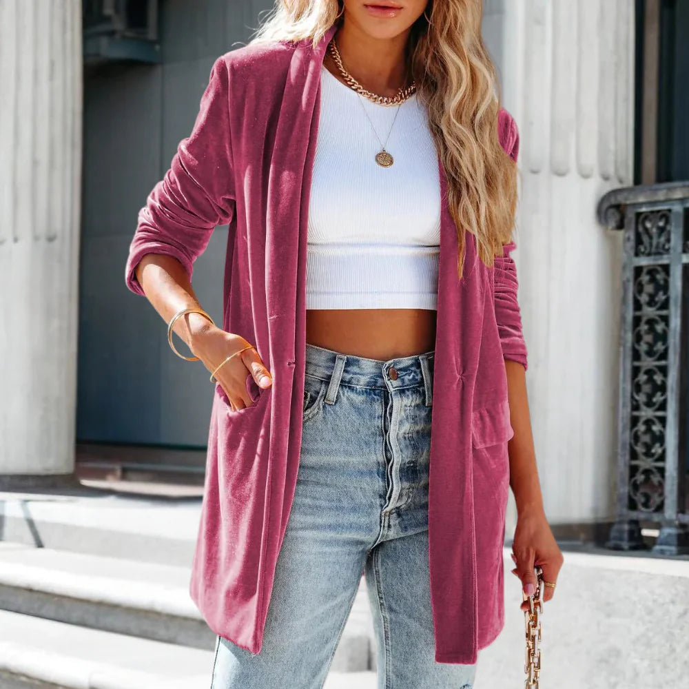 Fluwelen blazer voor dames