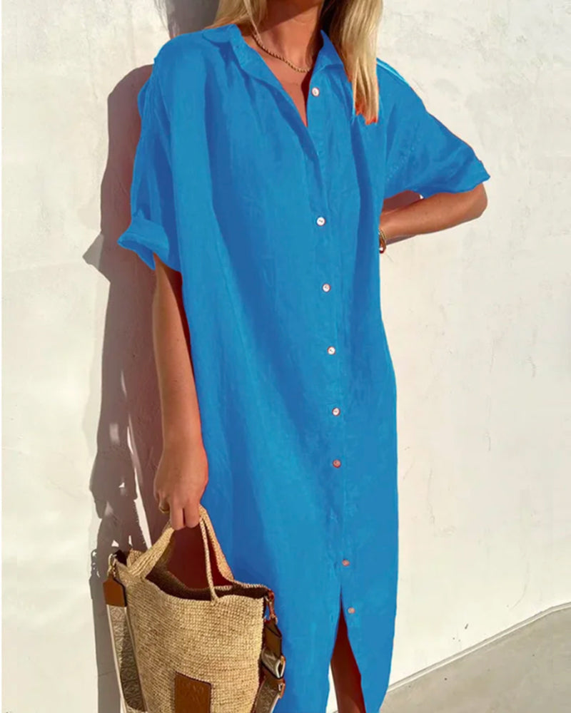 Liora Midi-Jurk | Damesjurk met Luchtige Pasvorm – Perfect voor Zomer, Vakantie & Warme Dagen