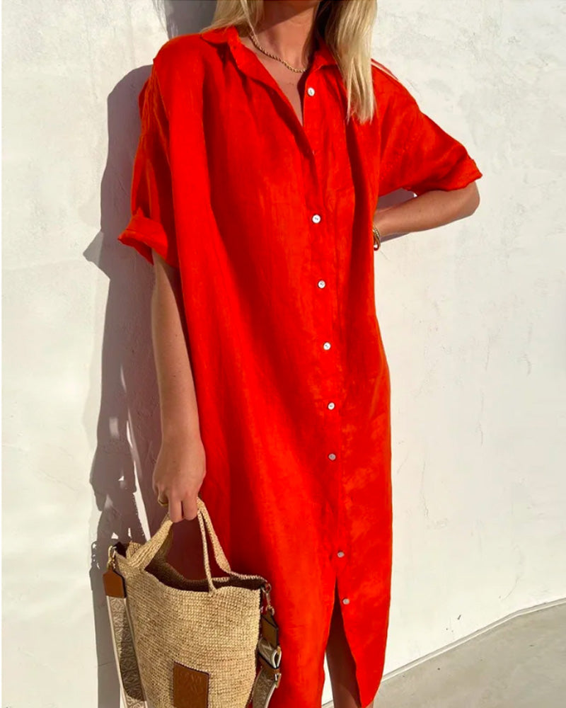 Liora Midi-Jurk | Damesjurk met Luchtige Pasvorm – Perfect voor Zomer, Vakantie & Warme Dagen