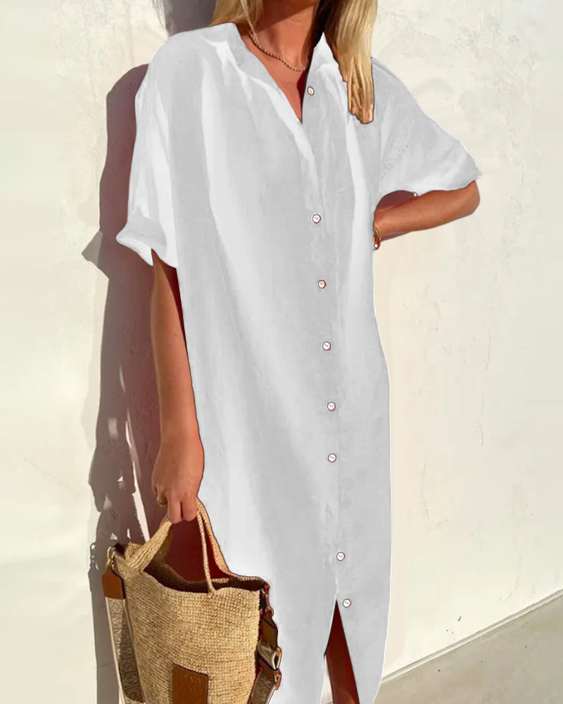 Liora Midi-Jurk | Damesjurk met Luchtige Pasvorm – Perfect voor Zomer, Vakantie & Warme Dagen