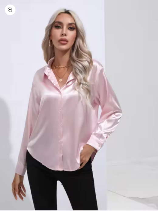 Ginevra - Satijnen Blouse Met Lange Mouwen