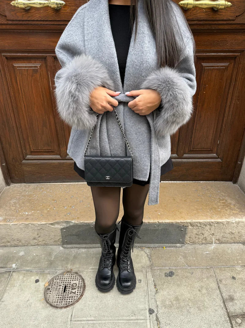 Faya Jas Dames | Dames Winterjas met Faux Fur en Elegante Tailleceintuur