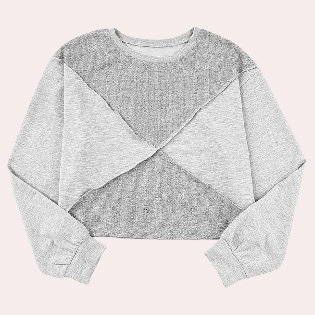 Grijs cropped shirt voor dames