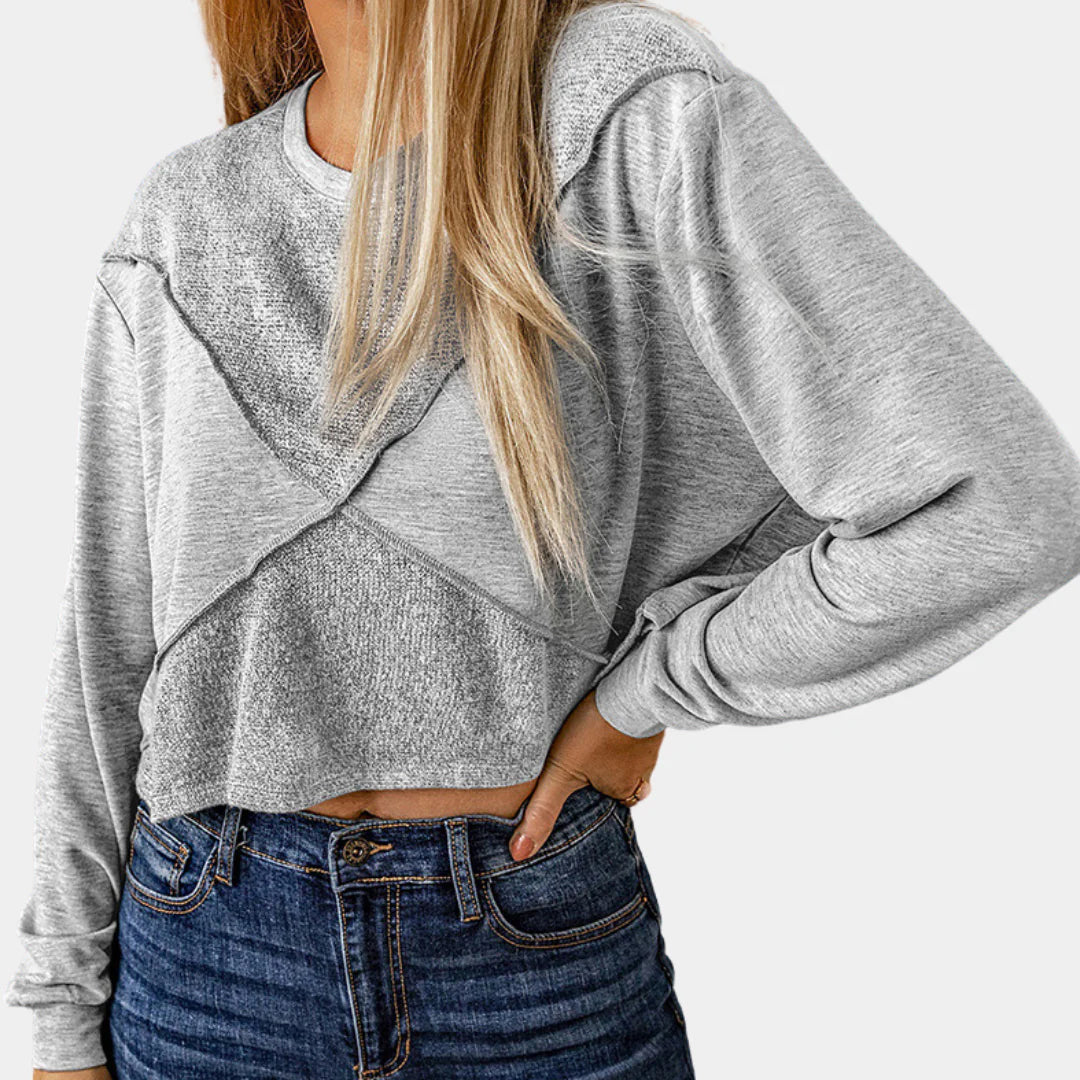 Grijs cropped shirt voor dames