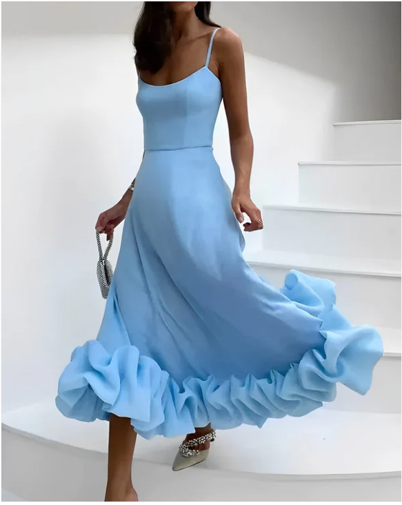 Midi Jurk Dames – Elegant Feestelijk Ontwerp met Flatterende Pasvorm