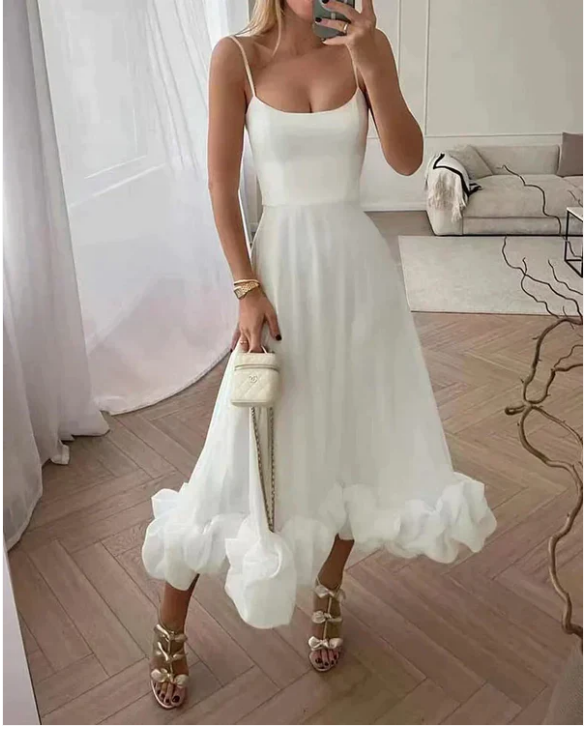 Midi Jurk Dames – Elegant Feestelijk Ontwerp met Flatterende Pasvorm