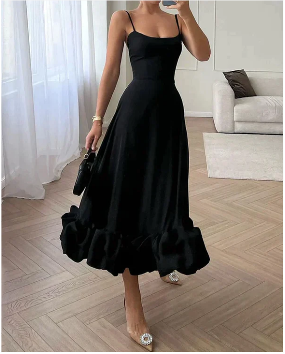 Midi Jurk Dames – Elegant Feestelijk Ontwerp met Flatterende Pasvorm