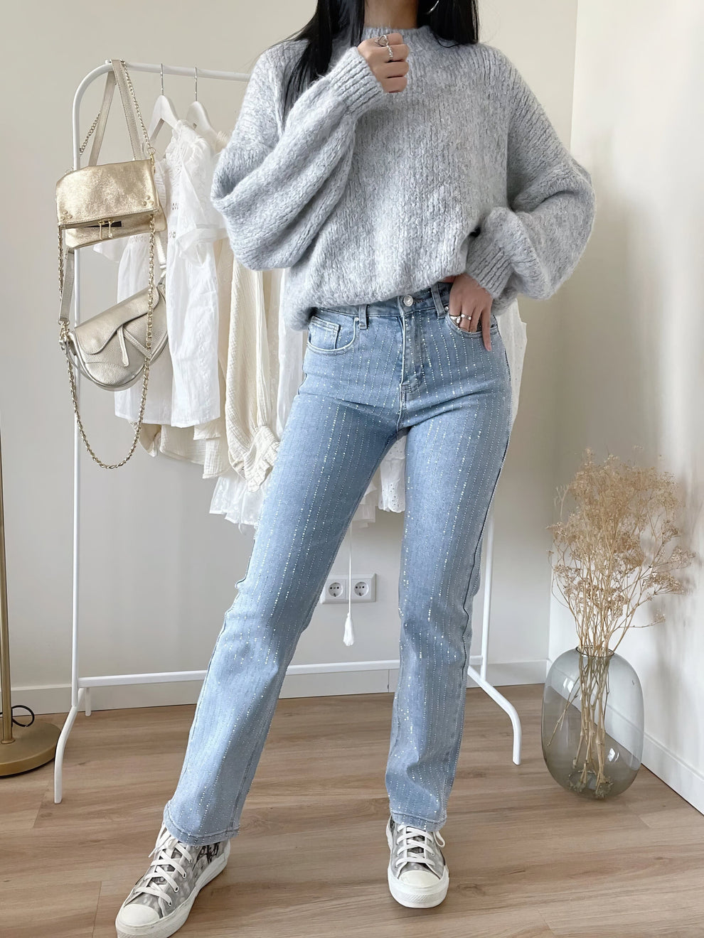 Hailey - Denim glitter spijkerbroek