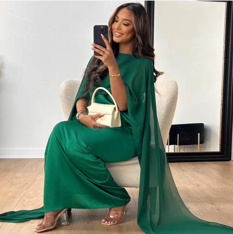 Haley - Lange Damesjurken Van Satijn