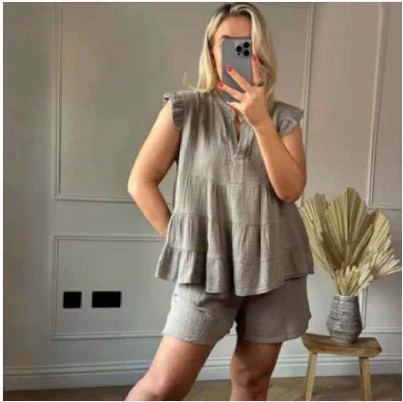 Harlow - Korte Broek En Top Met Volants