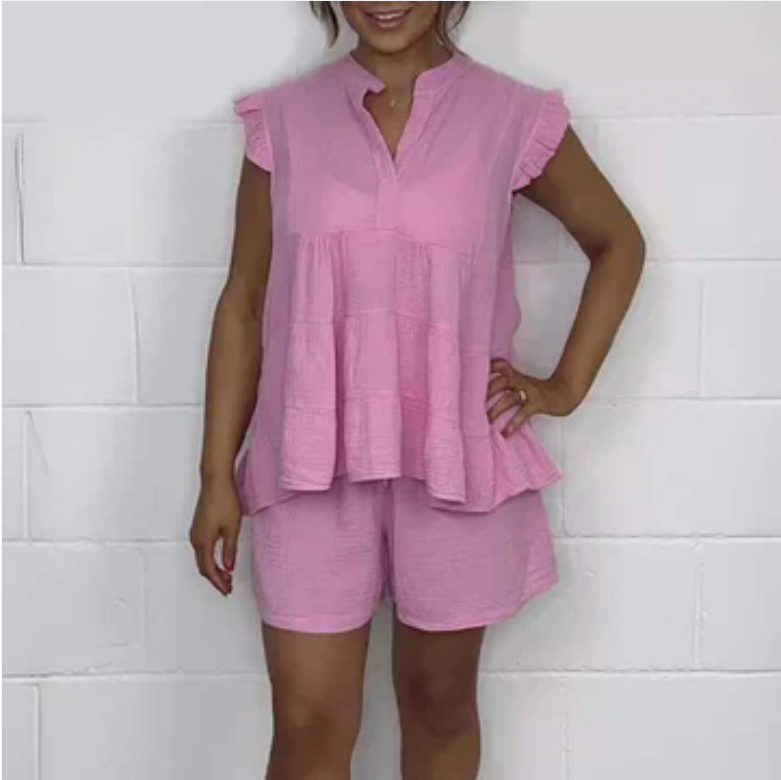 Harlow - Korte Broek En Top Met Volants