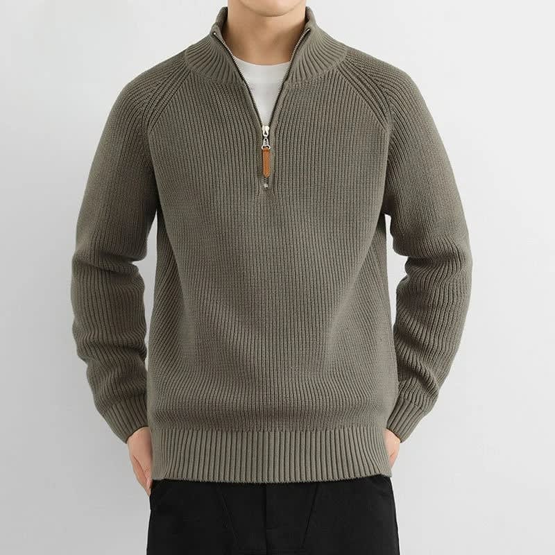 Callahan Ribbed Half Zip Sweater_1