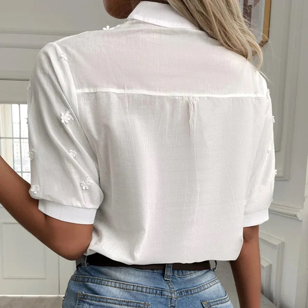 Hue - Witte Modieuze Blouse