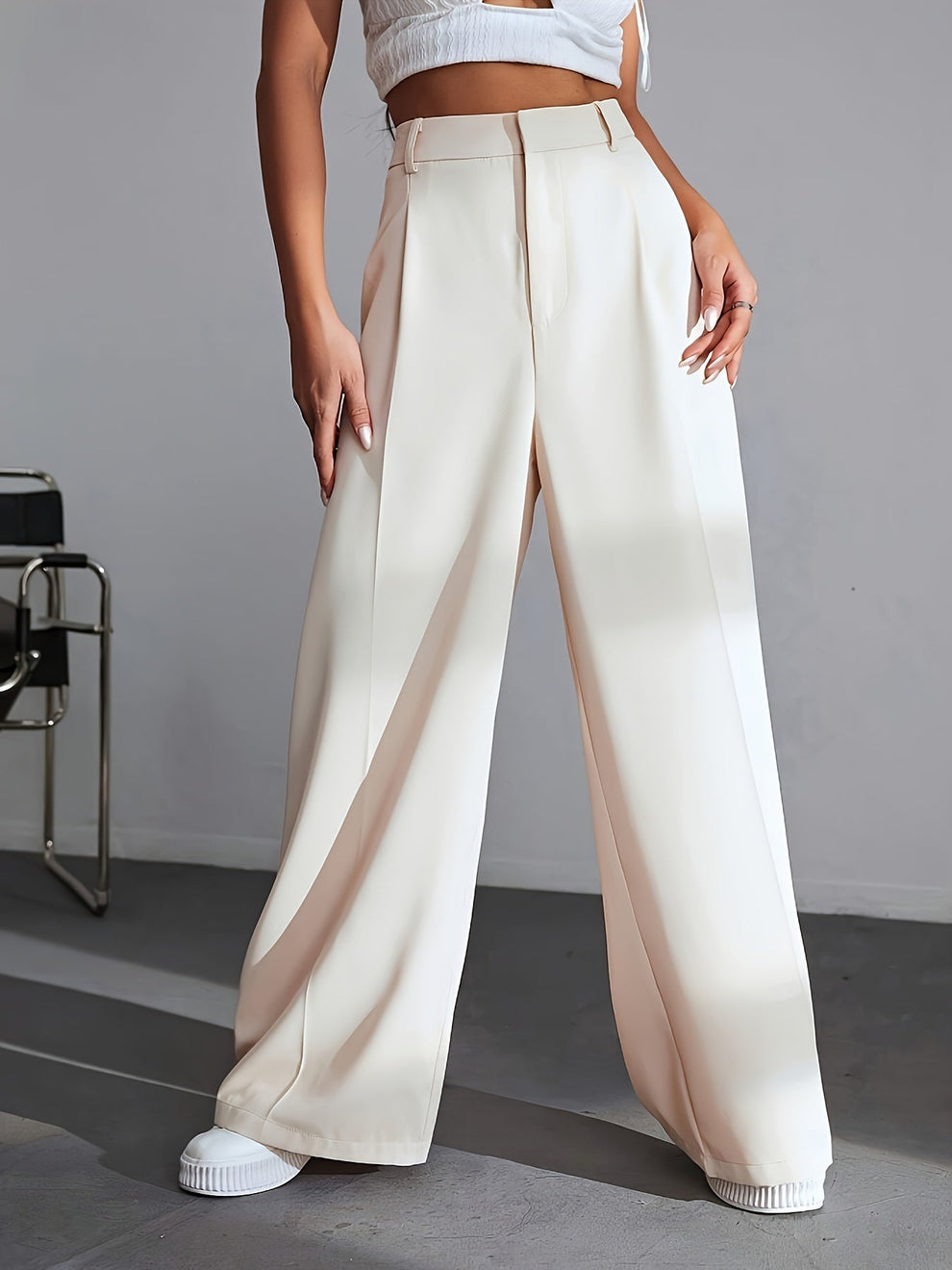 Iara - Hoge Taille Broek Met Wijde Pijpen