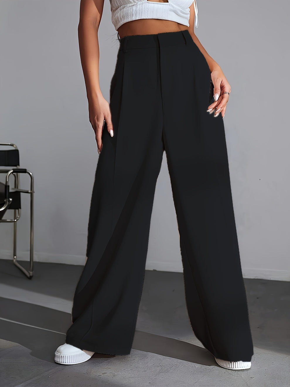 Iara - Hoge Taille Broek Met Wijde Pijpen