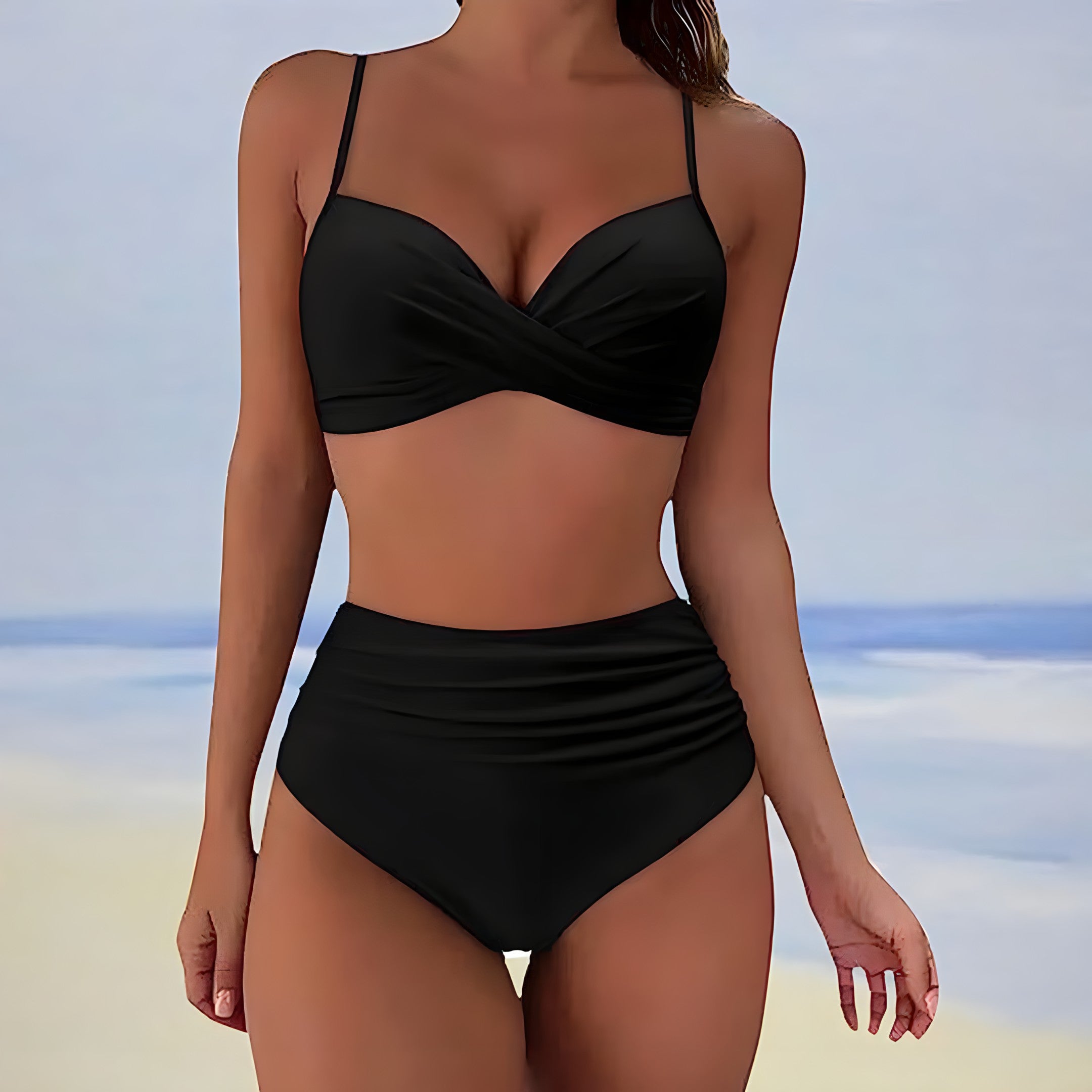MM | Bikini met hoge taille en gedraaide top