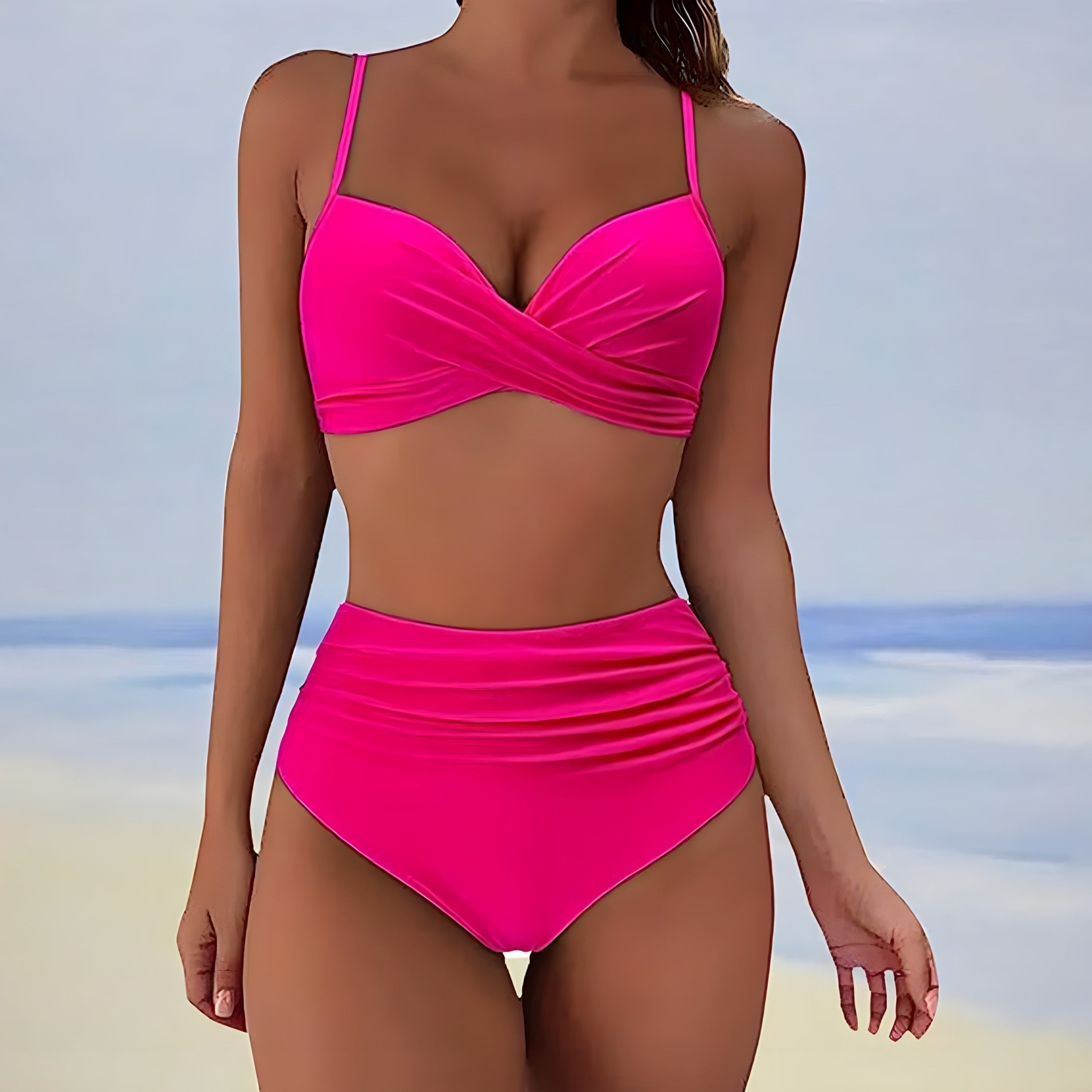 MM | Bikini met hoge taille en gedraaide top