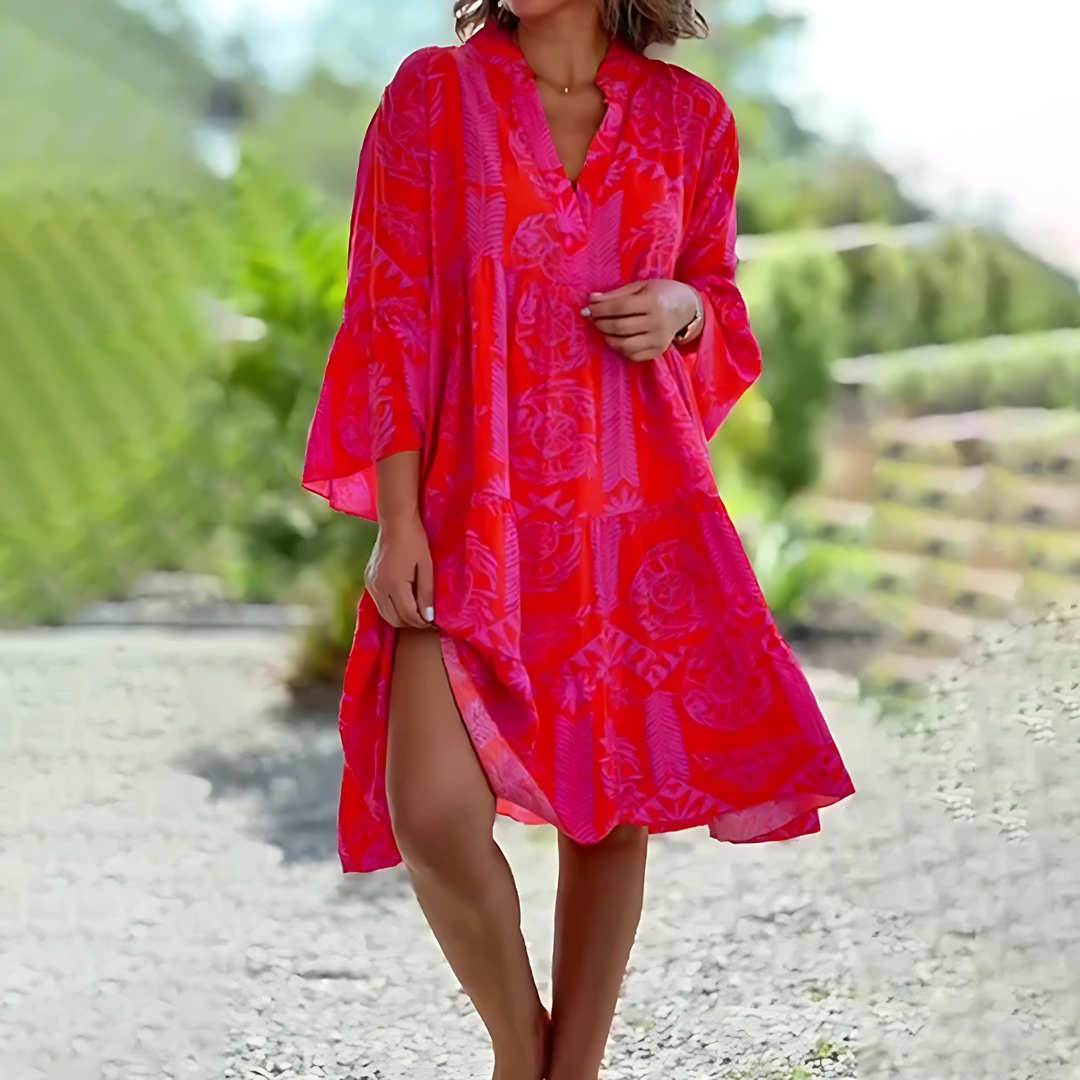 Stylish zomerse lange mouwen jurk
