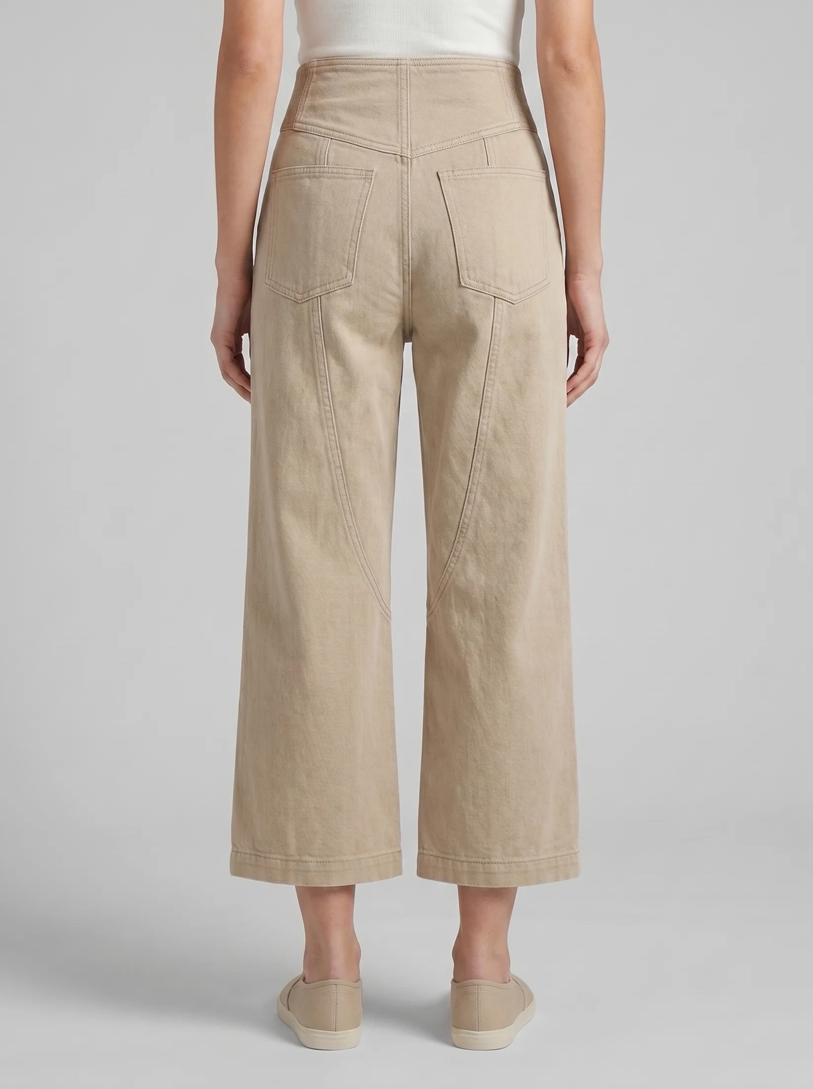 Dames High-Waisted Broek – Wijde Pasvorm met Elastische Taille voor Dagelijks Gebruik