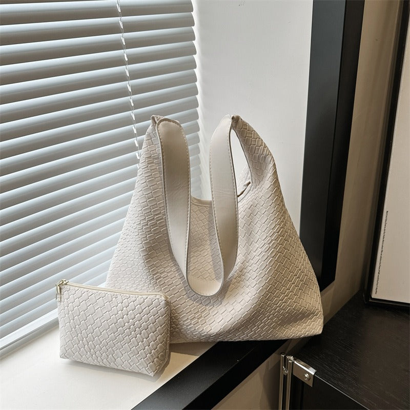 Benita Geweven Tas | Vegan Schoudertas met Pouch
