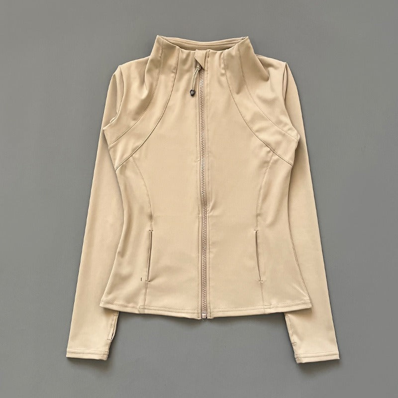 Romy Fitness Jacket Dames | Sportieve Jas met Sneldrogende Stof en Staande Kraag
