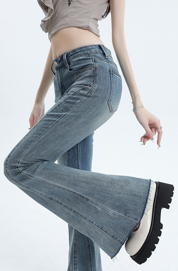 Jolette flared jeans dames | Denim broek met zakken en elegante pasvorm