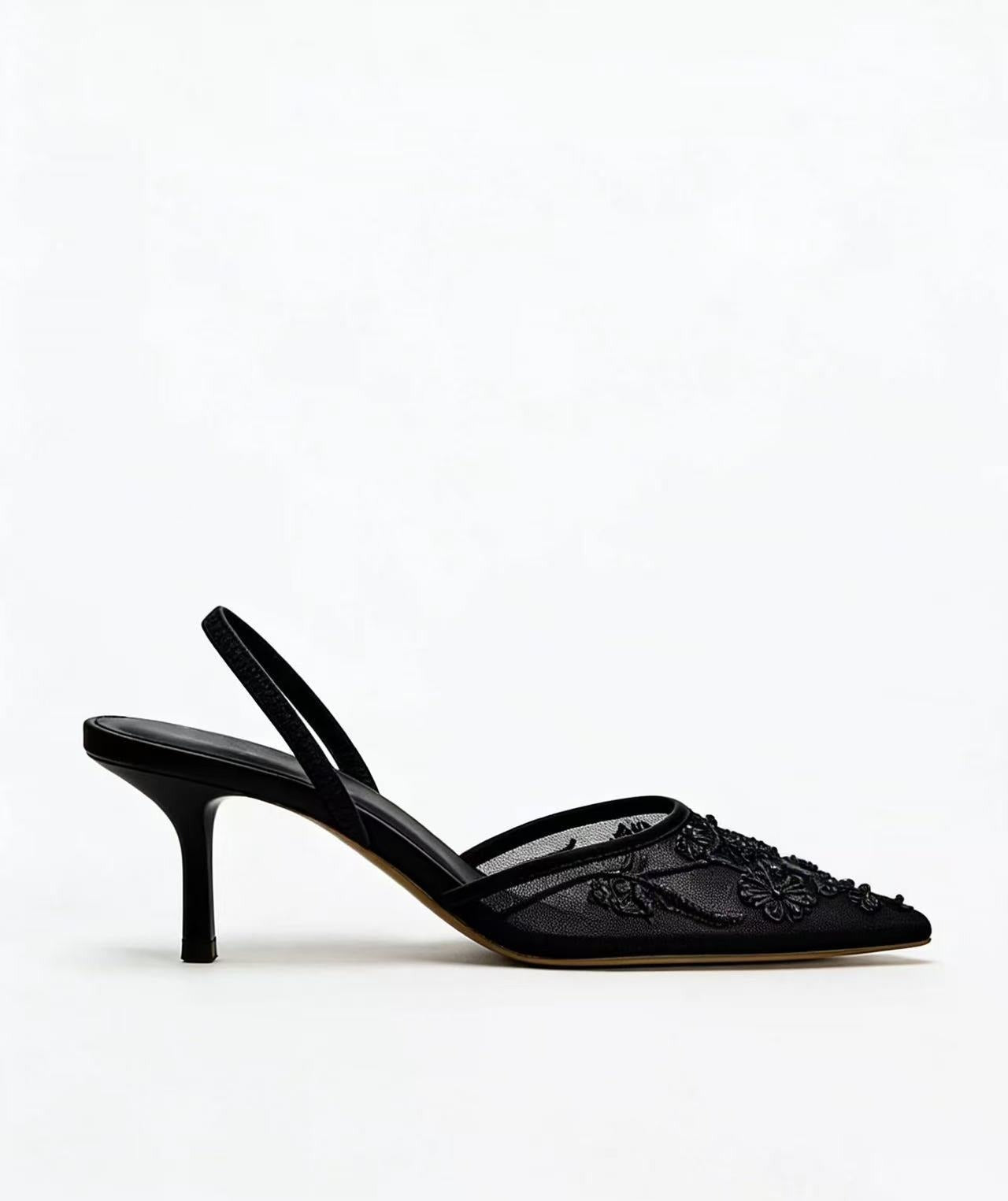 Dames Slim Fit Heels – Geschikt voor Feestelijke Gelegenheden, Met Borduursels