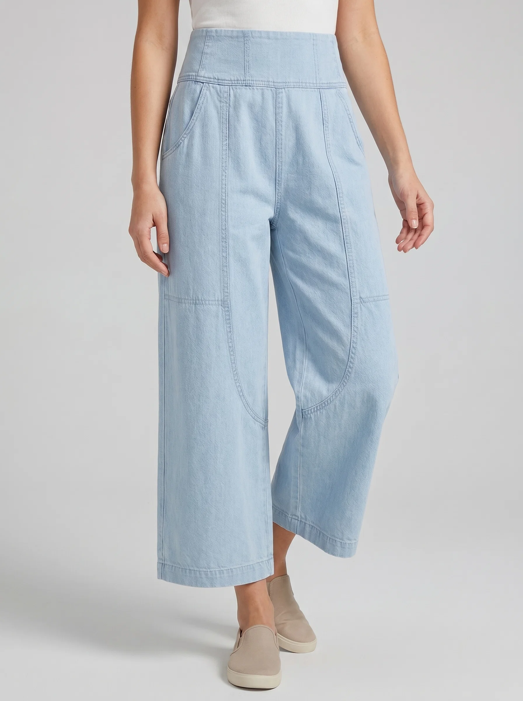 Dames High-Waisted Broek – Wijde Pasvorm met Elastische Taille voor Dagelijks Gebruik