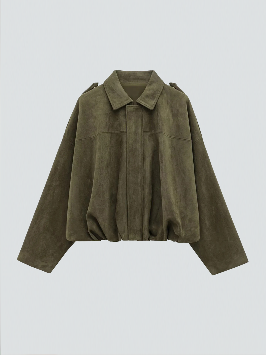 Aïsha oversized suede jacket | Dames jas van luxe suède met vintage flair