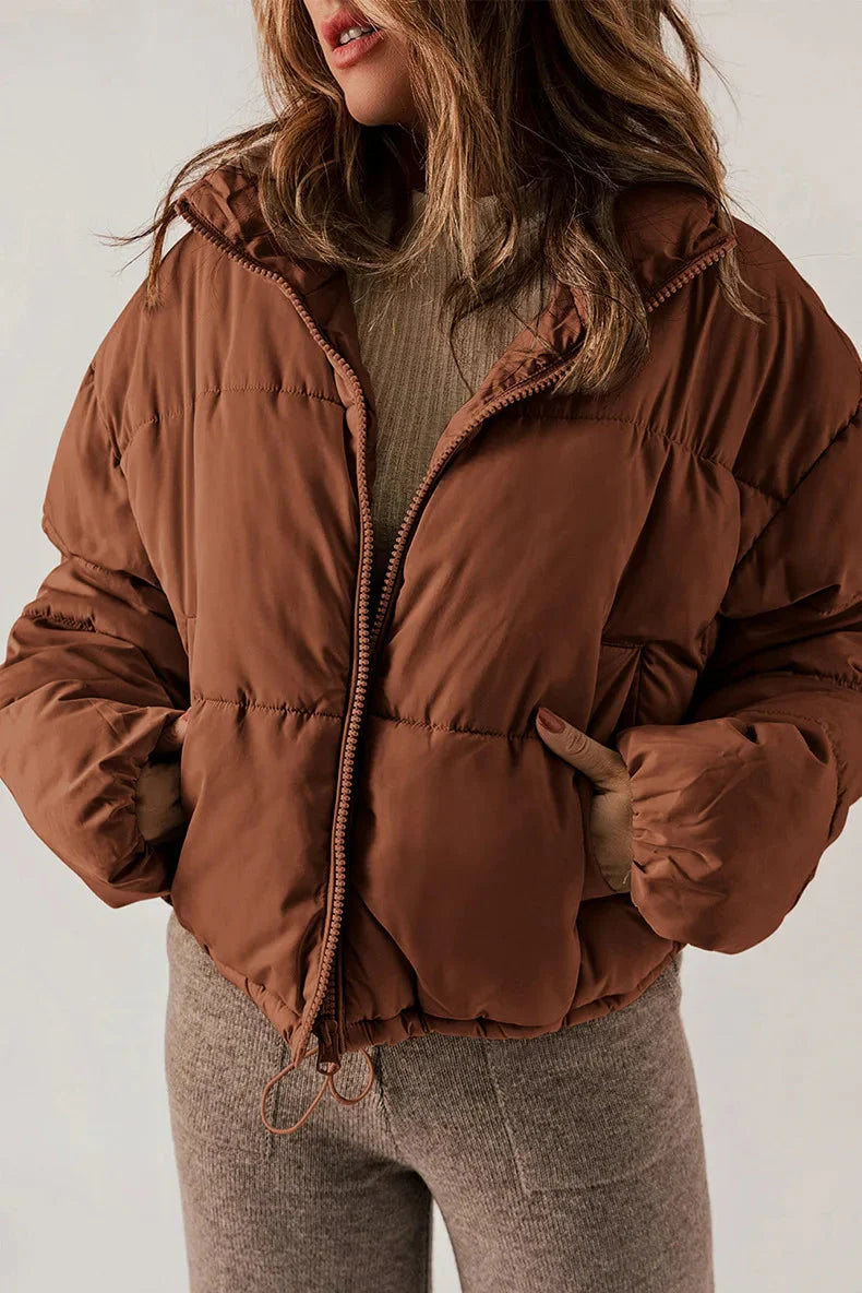 Jade Pufferjas | Dames winterjas met dikke isolatie en opstaande kraag