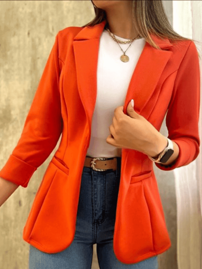 Jaisley - Pastel Blazer Met Zakken Elegant Damesmode
