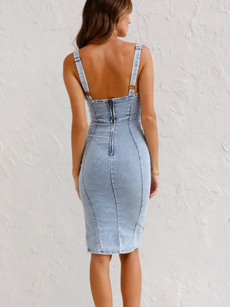 Jazzy - Denim Jurk Met Verstelbare Bandjes