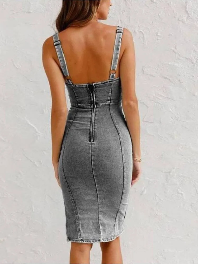 Jazzy - Denim Jurk Met Verstelbare Bandjes