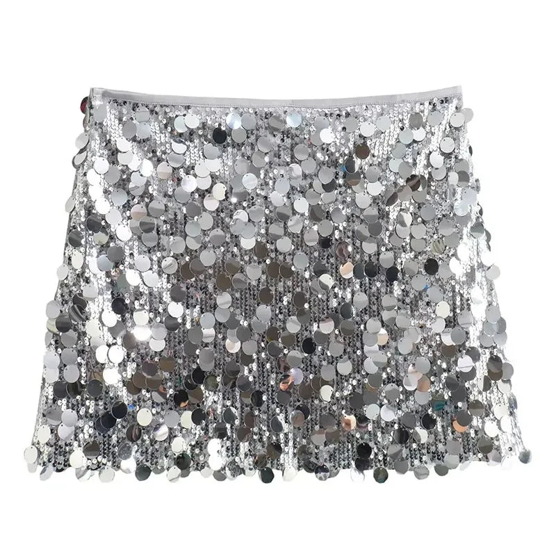 Dames Paillettenrok – Hoge Taille en Glanzend Glamourdesign voor Feestelijke Looks