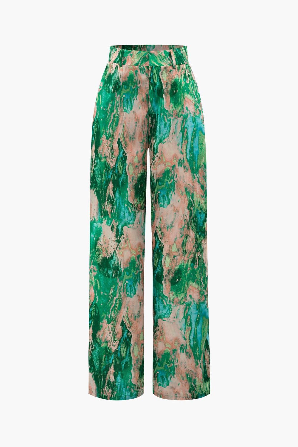Jossara - Marmerprint Hoge Taille Lange Broek