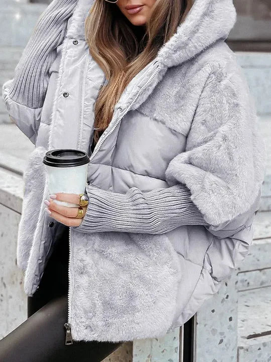 Kris Oversized Winterjas | Damesjas met capuchon en veelkleurig design