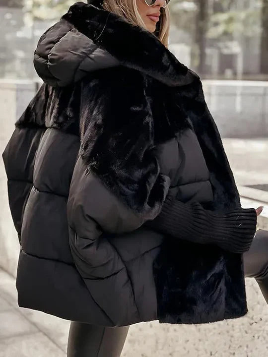 Kris Oversized Winterjas | Damesjas met capuchon en veelkleurig design