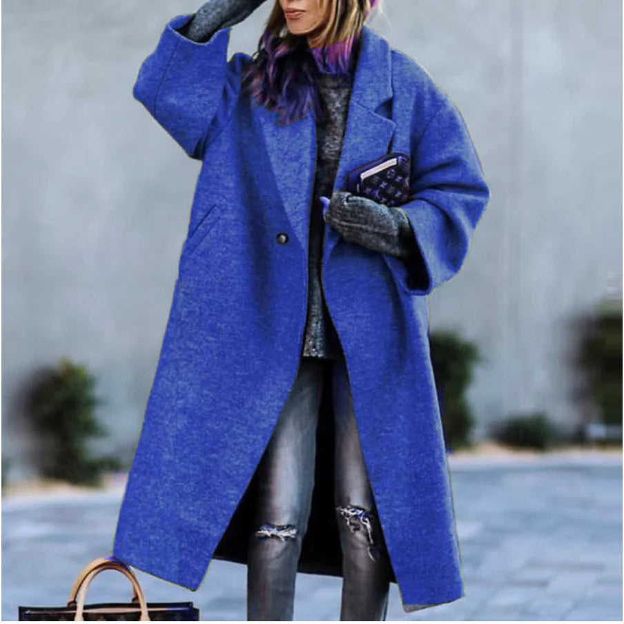 Lange Stijlvolle Winterjas | Dames jas met warme zachte stof en trendy design
