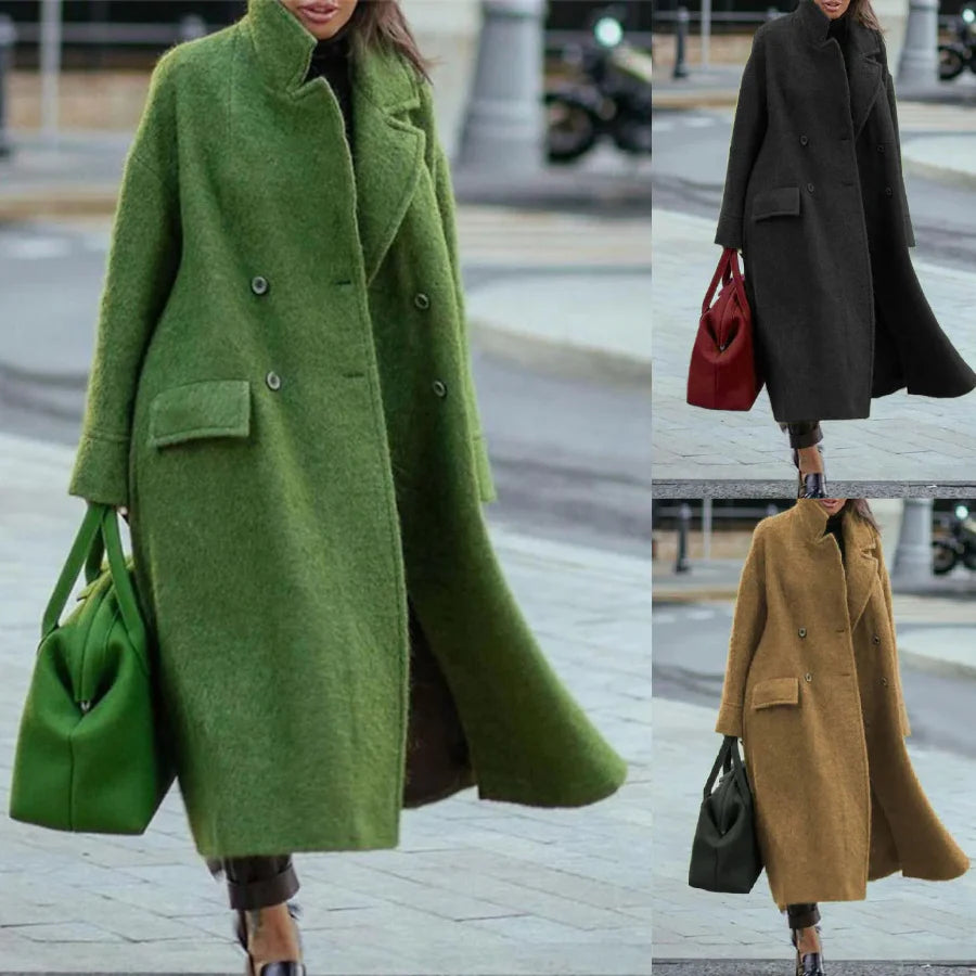 Lange Stijlvolle Winterjas | Dames jas met warme zachte stof en trendy design