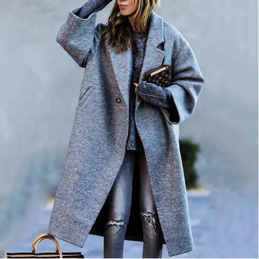 Lange Stijlvolle Winterjas | Dames jas met warme zachte stof en trendy design