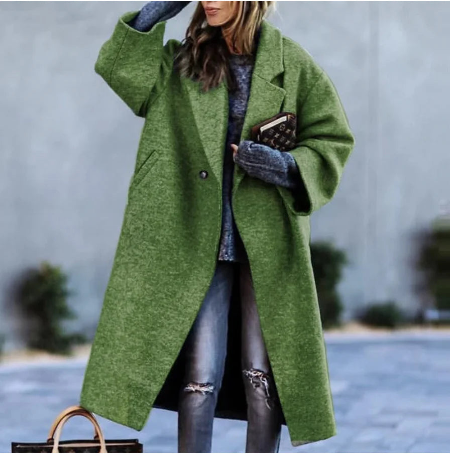 Lange Stijlvolle Winterjas | Dames jas met warme zachte stof en trendy design