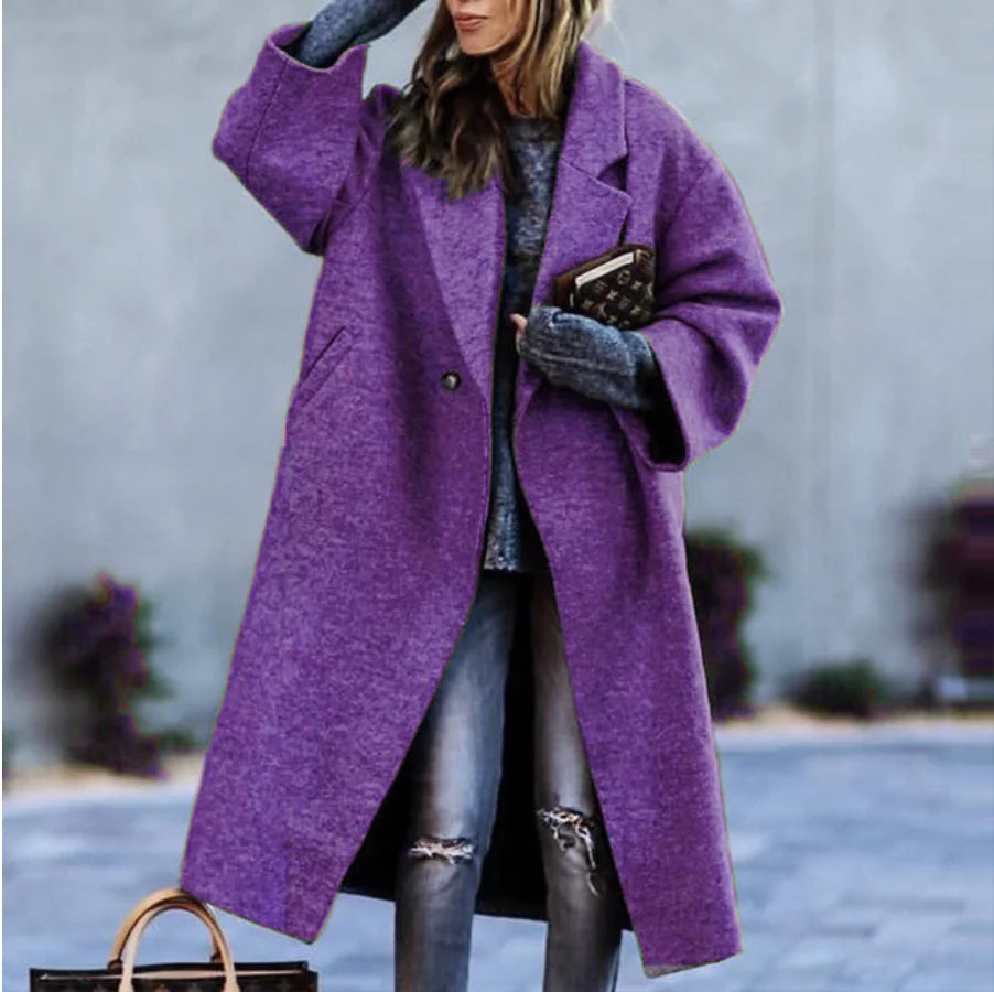 Lange Stijlvolle Winterjas | Dames jas met warme zachte stof en trendy design