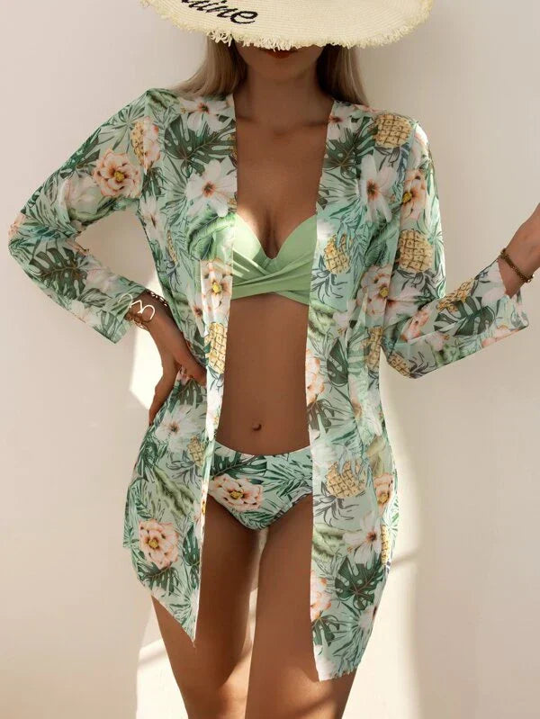 Lapina - Drie Delige Bikini Set Met Bloemenprint