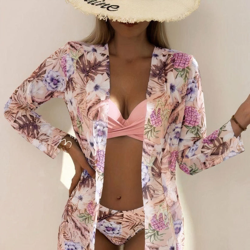 Lapina - Drie Delige Bikini Set Met Bloemenprint