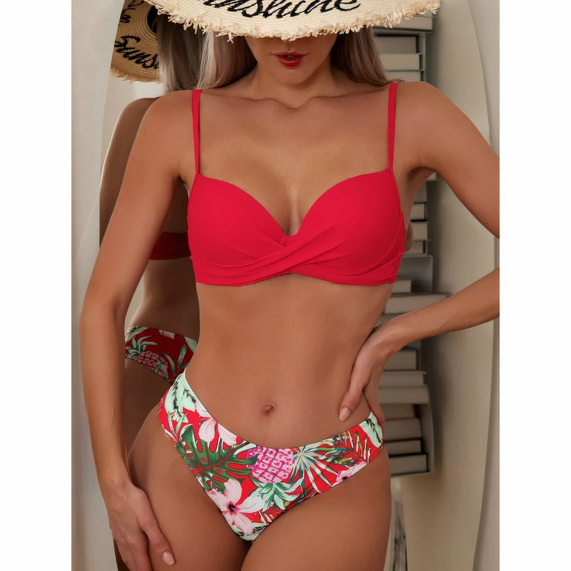 Lapina - Drie Delige Bikini Set Met Bloemenprint