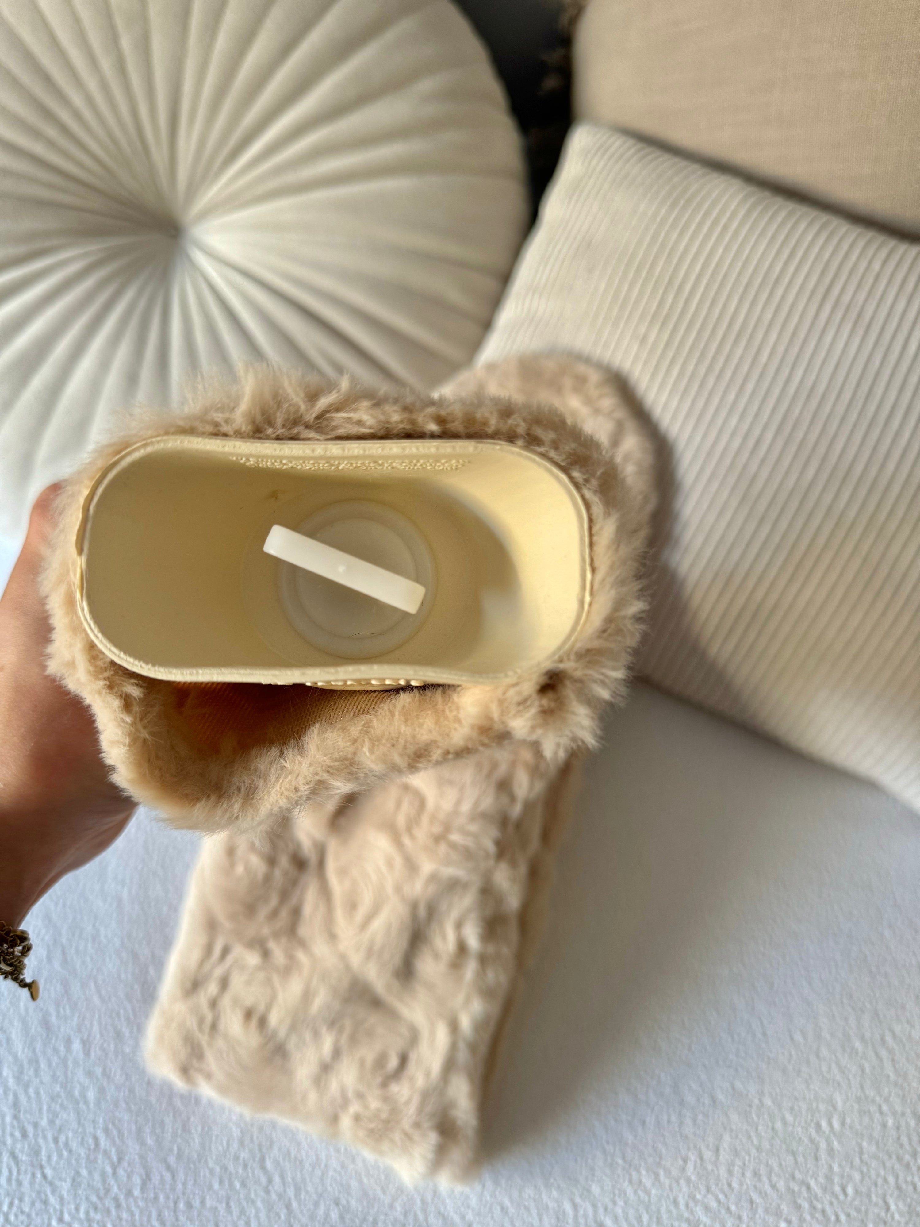 Lange warmwaterkruik | Extra lange kruik 72 cm met fluwelen hoes en 12 uur warmte