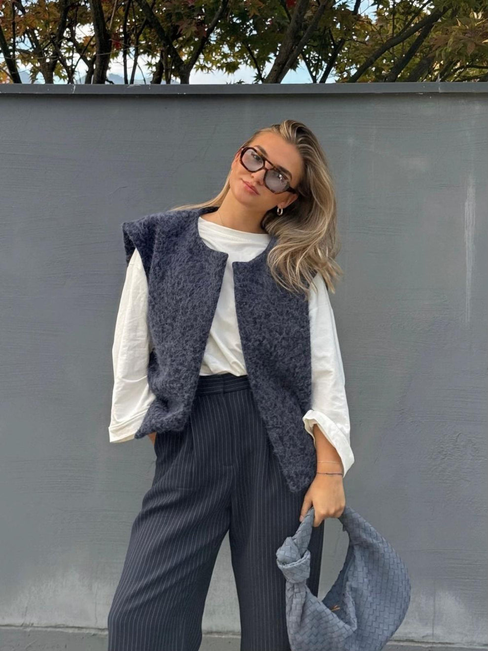Lolita | Dames vest van luxe mohairmix met ruimvallende pasvorm